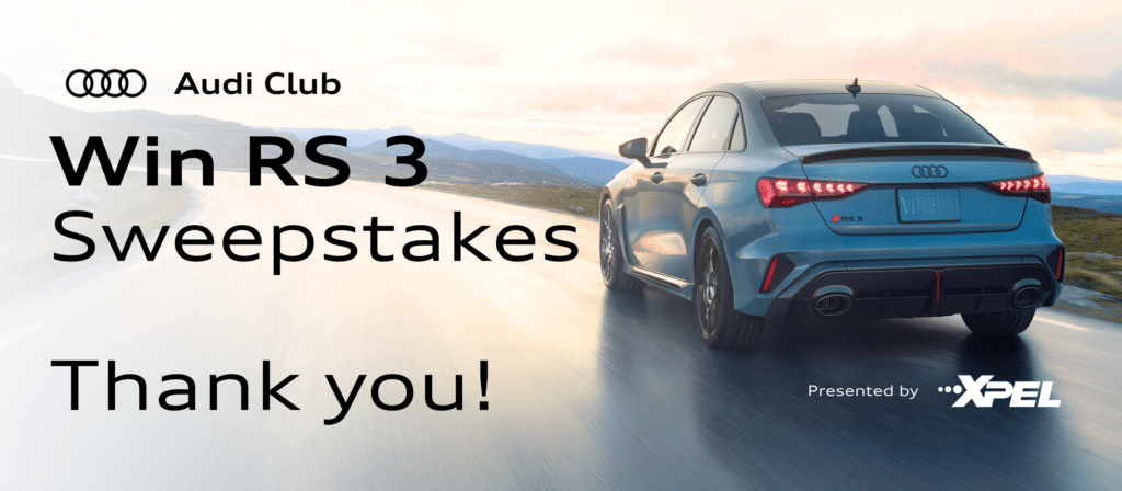 Enter to Win a 2026 Audi RS 3 (2546 x 1113 px) 2