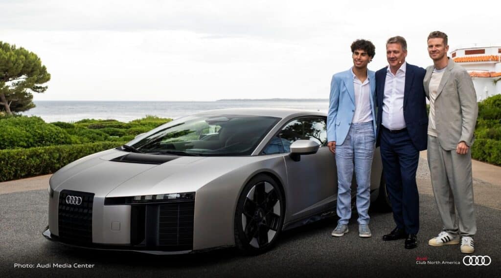 CEO and F1 drivers with Audi Nuvolari