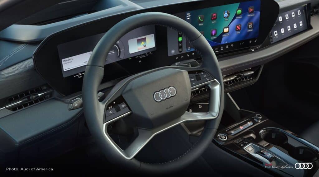 Audi A6 e tron steering wheel