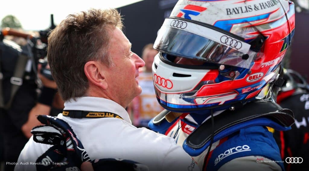 Freddie Slater with Allan McNish